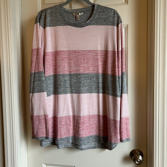 Banana Republic Sweaters - Banana Republic Luxespun Colorblock Sweater - Pink and Gray - Size XXL